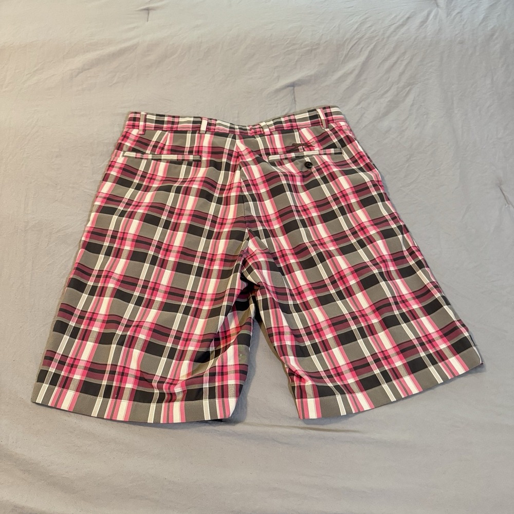 Slazenger Men's Plaid Golf Shorts Pink/Black/White‎ Size 34